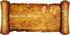 Gyukits Ákos névjegykártya